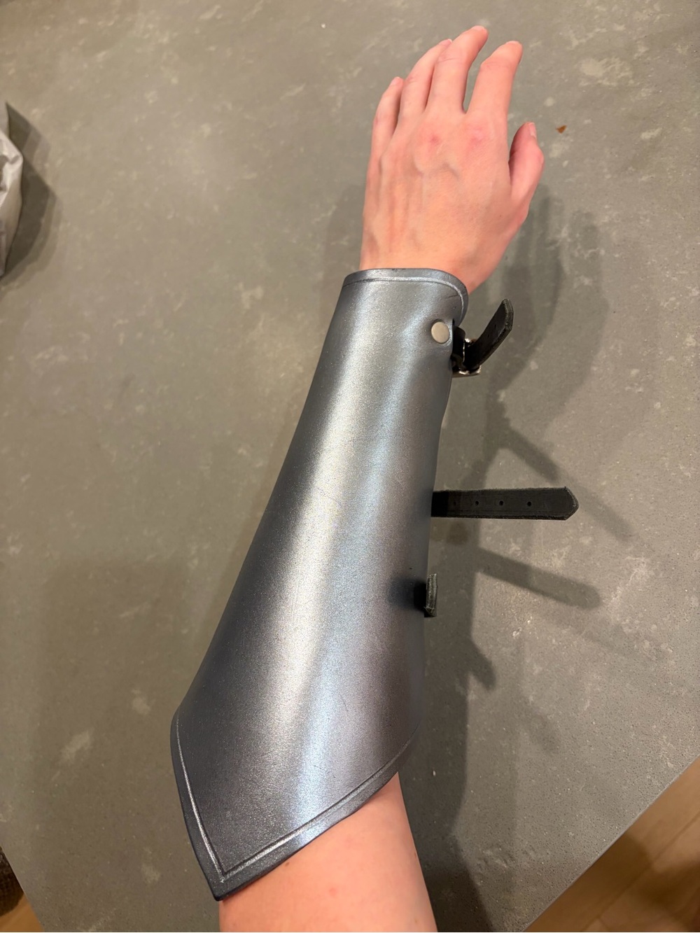 Silver Leather Bracers: Medieval, Viking Armor, Cosplay LARP